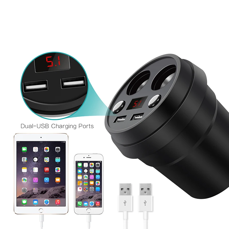 TURATA USB Автомобильное зарядное устройство Dual 3.1A Быстрая зарядка с 2 разъемом