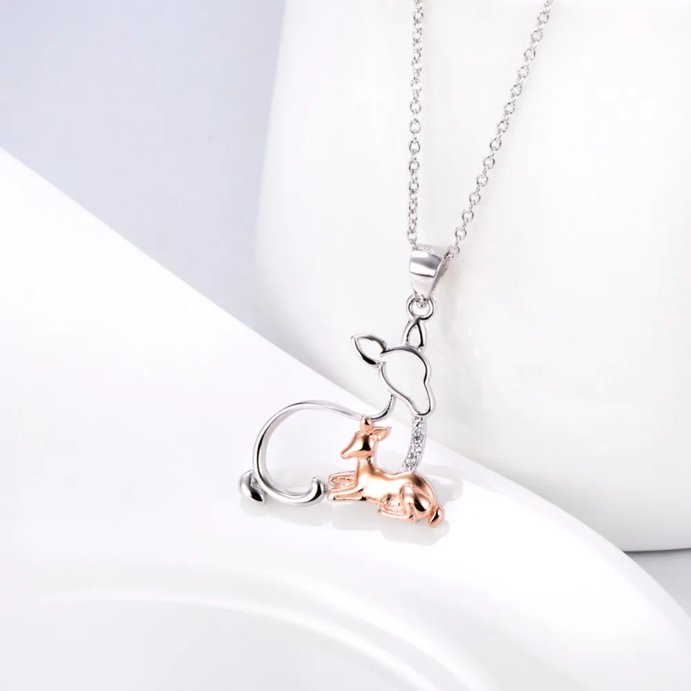 Женское ожерелье из серебра 925 пробы с подвеской в виде оленя|fashion jewelry|jewelry