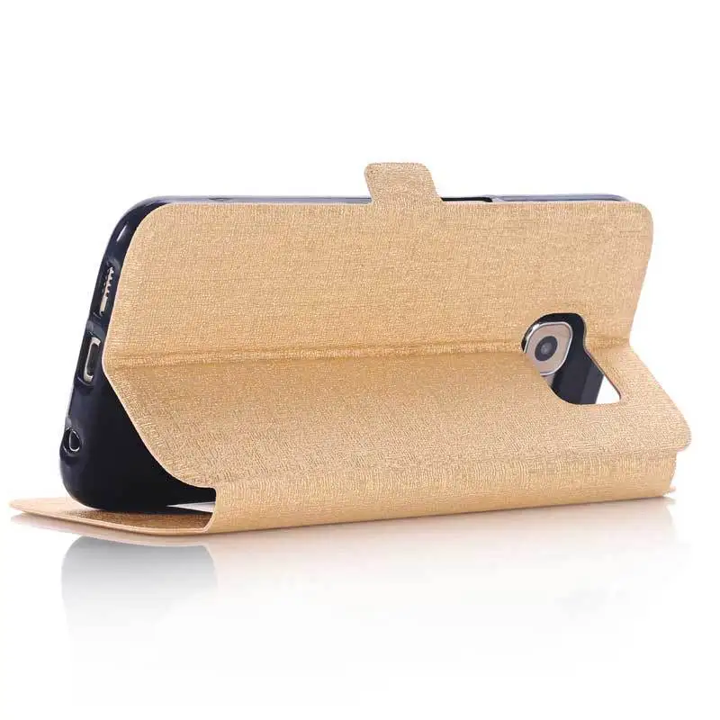 For Galaxy S6 Cases Luxury PU Leather Flip Case Samsung G9200 View Window Full Protective Back Cover |