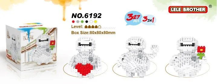 Wholesale2015 Горячие Le le 3in1 Baymax Блоки Мини Сборка Образовательные Игрушки Герой DIY