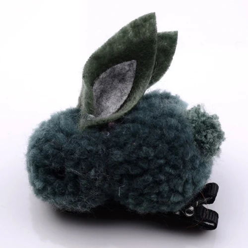 hairpins Green 1 шт Новые дети милый кролик повязки на голову заколки для волос с фигурками животных плюшевый кролик с ушами заколки для волос девушки аксессуары для волос - Цвет: hairpins Green