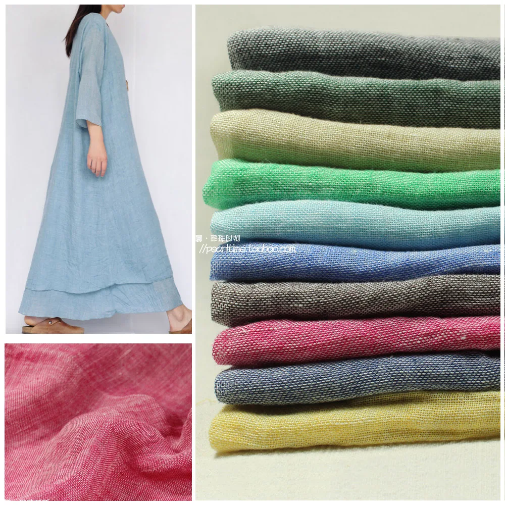 

Natural Contracted and and Fresh Yarn-dyed Pure Linen Fabric for Clothing Summer Day Texture and Fine Thin Cloth