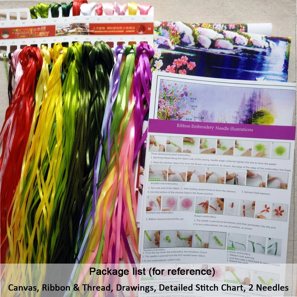 Сделай Сам лента вышивка с цветочным рисунком Цвет принтом из плотной ткани