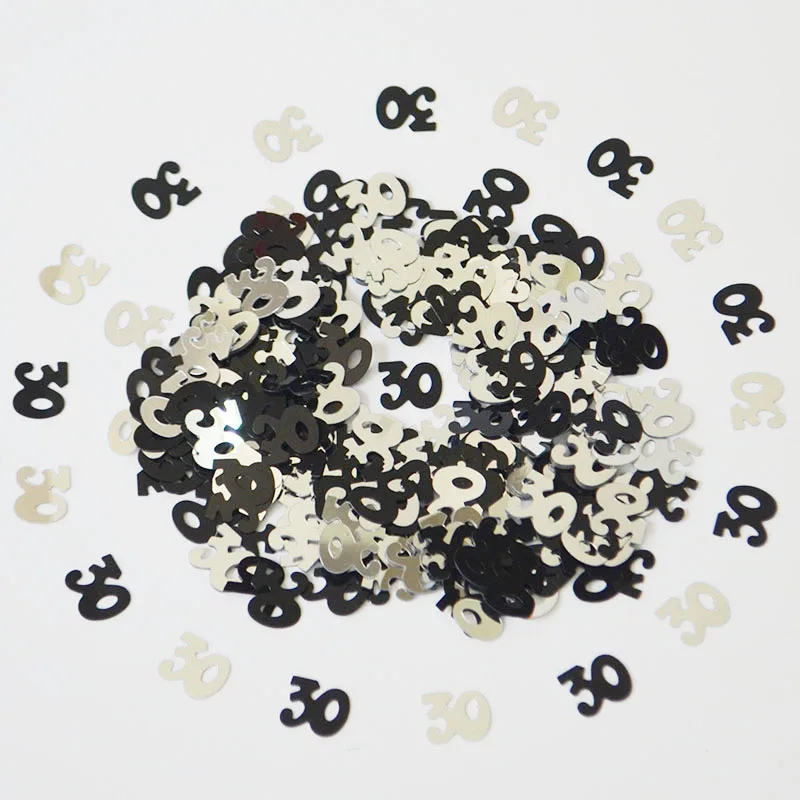 Черный серебристый смешанный с днем рождения конфетти стол разброс украшения