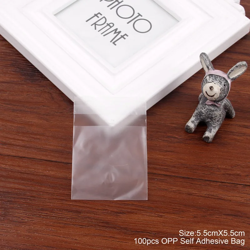 Transparent 5.5x5.5 FENGRISE Monster Candy Bag Прозрачный матовый Подарочный мешок для печенья, свадьбы, дня рождения, вечеринки, подарочные пакеты, упаковочные материалы, пластиковые пакеты - Цвет: Transparent 5.5x5.5