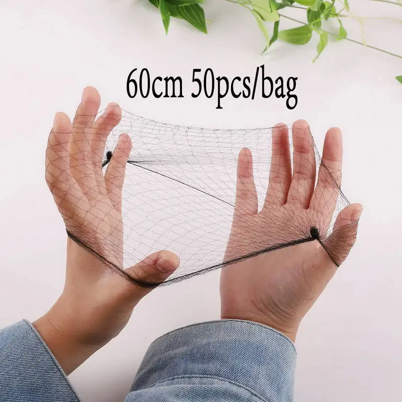 1 50 шт. нейлоновая сеточка для волос, плетение в виде звезд, черная шапка для волос, невидимая эластичная сетка для укладки волос, мягкие линии - Цвет: 1
