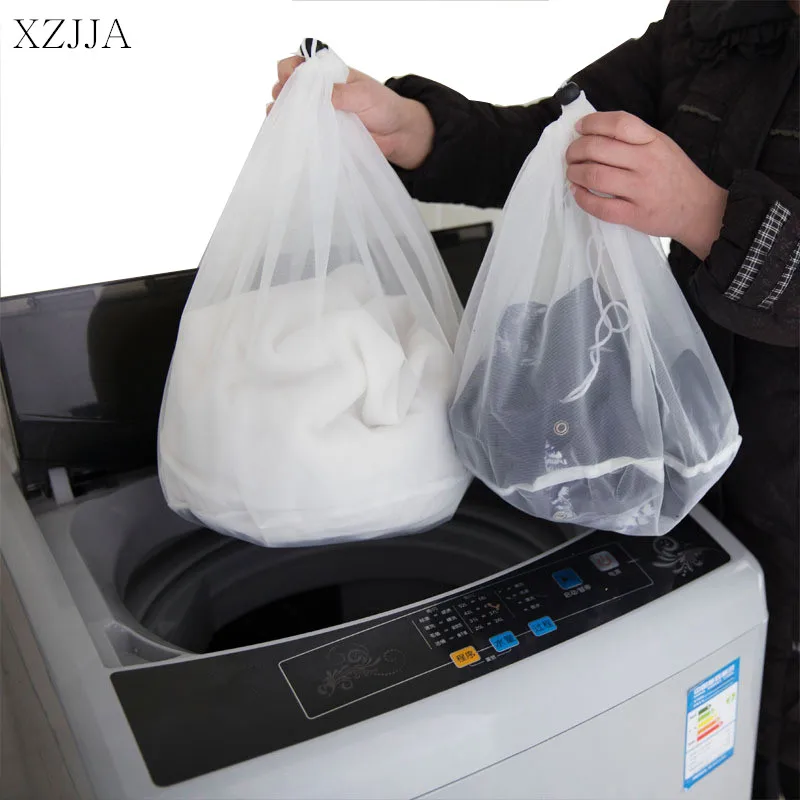 XZJJA 2 шт. белые мешки для стирки на шнурке женского бюстгальтера нижнее белье из