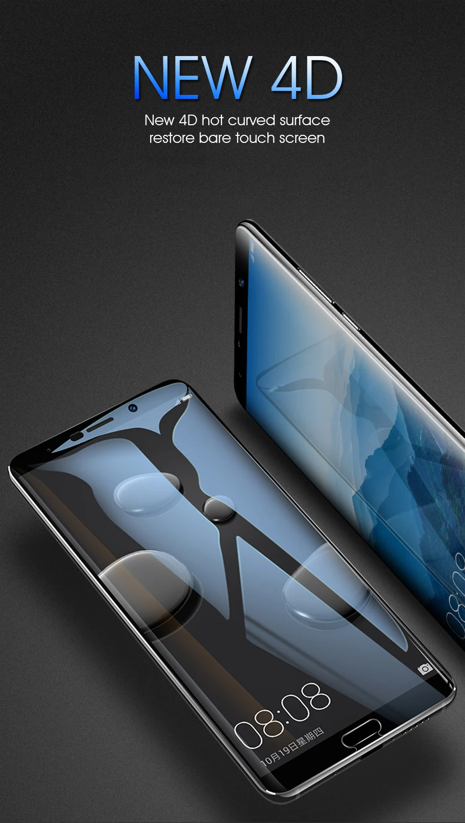 AZV 4D закаленное стекло для huawei P9 P10 Plus P10 P9 Lite Защита экрана для huawei mate 8 9 10 10 PRO 10 Lite защитная пленка
