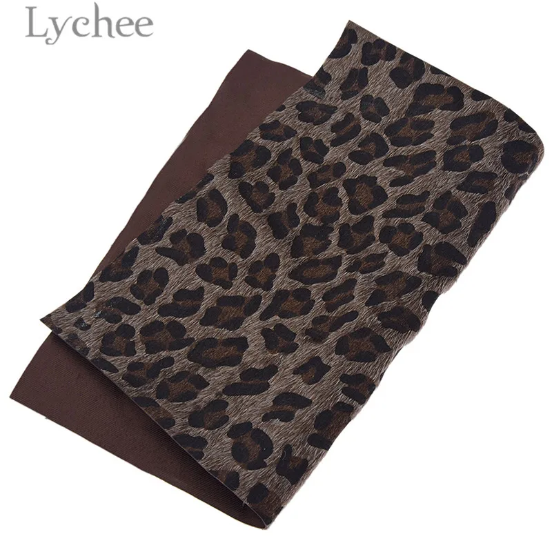 Lychee Life 21x29 см A4 с леопардовым принтом, меховая ткань с животным рисунком, синтетическая кожа, сделай сам, материал для сумок, одежды