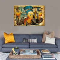 egyptian god pharaoh retro art ancient vintage canvas print abstract portrait women wall art for home decor cartoon girl artwork