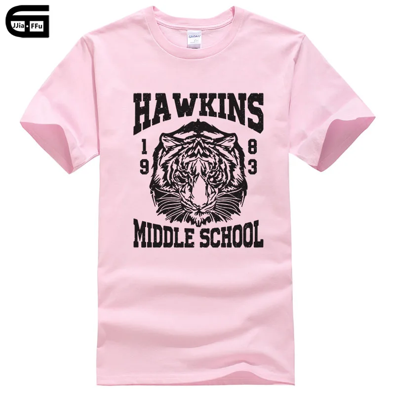 Летние Стильные футболки для мужчин Hawkins Middle School Tiger 1983, футболка с принтом, Повседневная футболка из хлопка T234