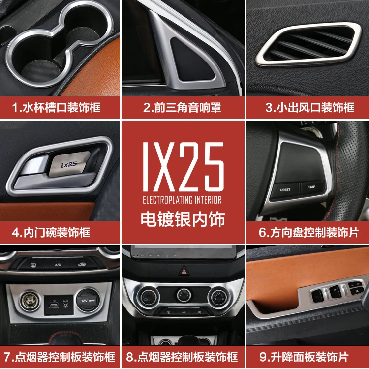 Для Hyundai IX25 2011 2016 автомобильный ABS хромированный выключатель вентиляционная