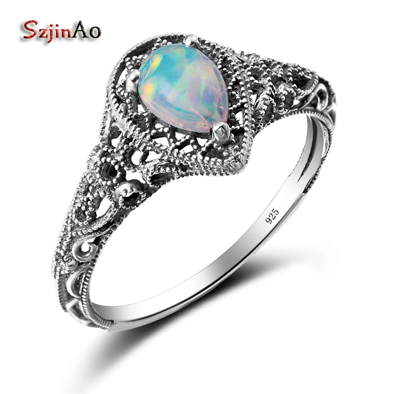 Szjinao ювелирные изделия из стерлингового серебра 925 пробы Капля воды 2.2ct опал