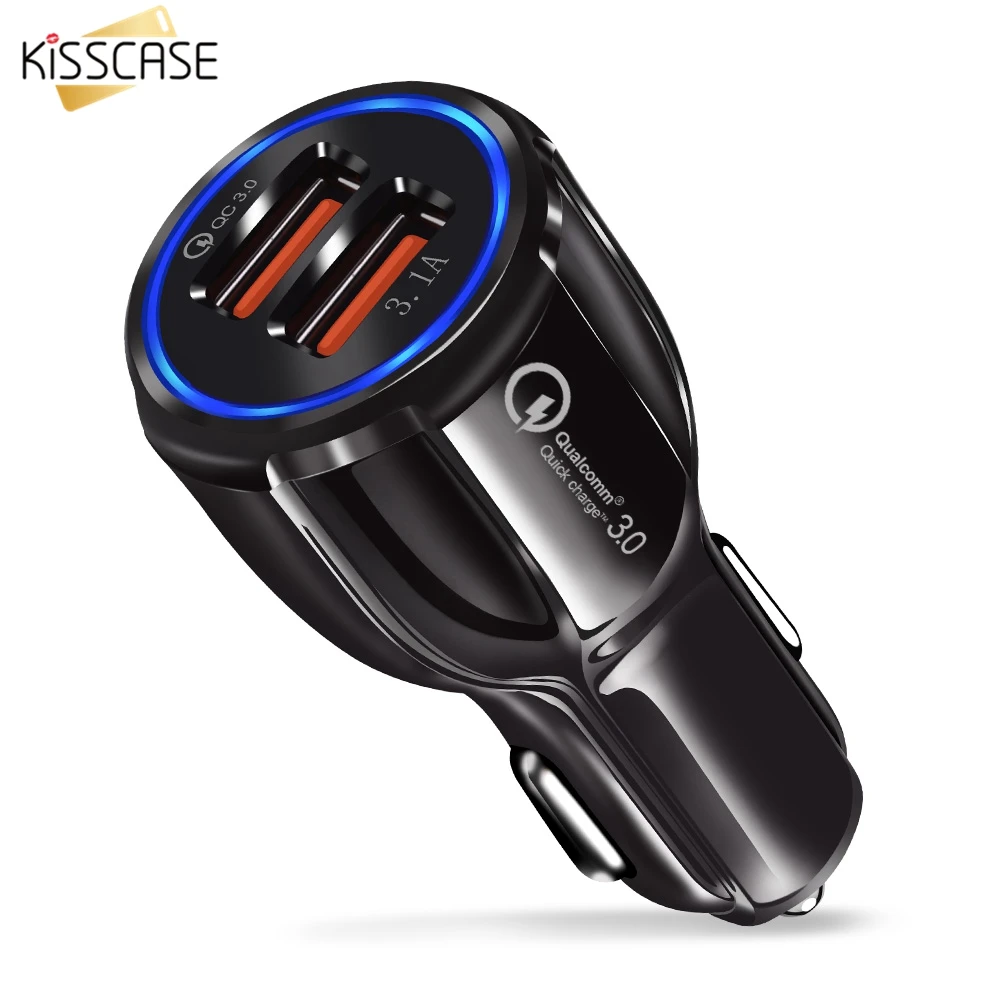 Автомобильное зарядное устройство KISSCASE с быстрой зарядкой QC 3 0 адаптер для