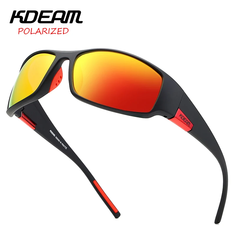 

2019 KDEAM Men Sport Sunglasses TR90 Frame HD Polarized mirror lens Comfortable silicone non-slip UV400 5 Colors with case KD111