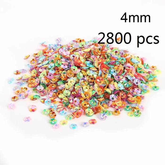 600-3800 шт 3D форма цветок блесток& пайеток для свадьбы День рождения украшения пошив одежды «сделай сам» Аксессуары - Цвет: 4mm 2800pcs