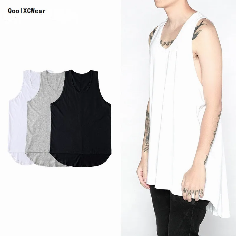 QoolXCWear майка в стиле хип хоп мужской приливной Свободный жилет с дырками Мужская
