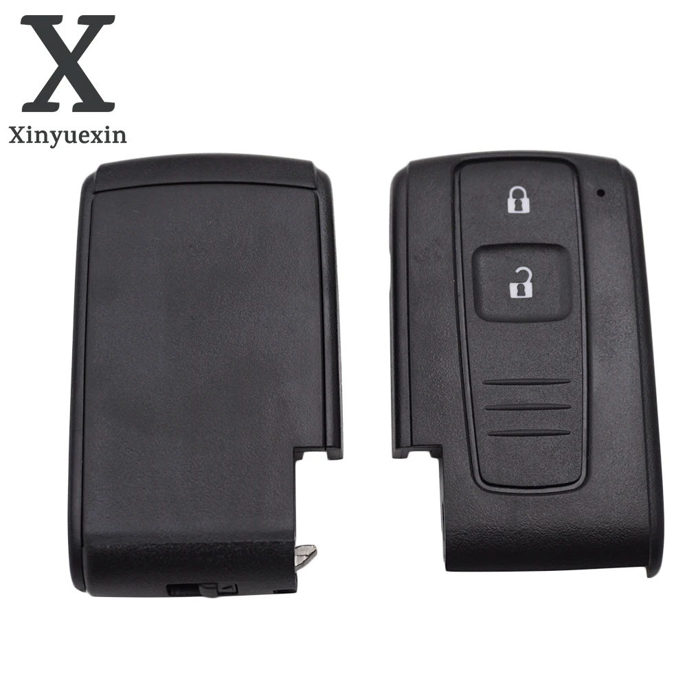 Xinyuexin 2 Button Replacement  Remote Car Key Shell for Toyota Prius Corolla Verso Smart Key Card Cover with TOY43 Blade