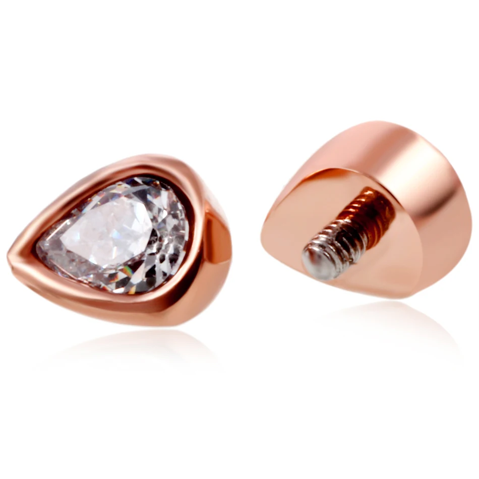 1 шт. микро дермальный якорь из нержавеющей стали верх розовое золото имплантаты