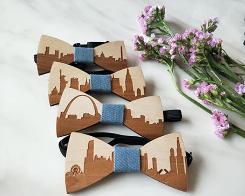 Модные деревянные галстуки-бабочки для джентльменов уникальные мужские ручной