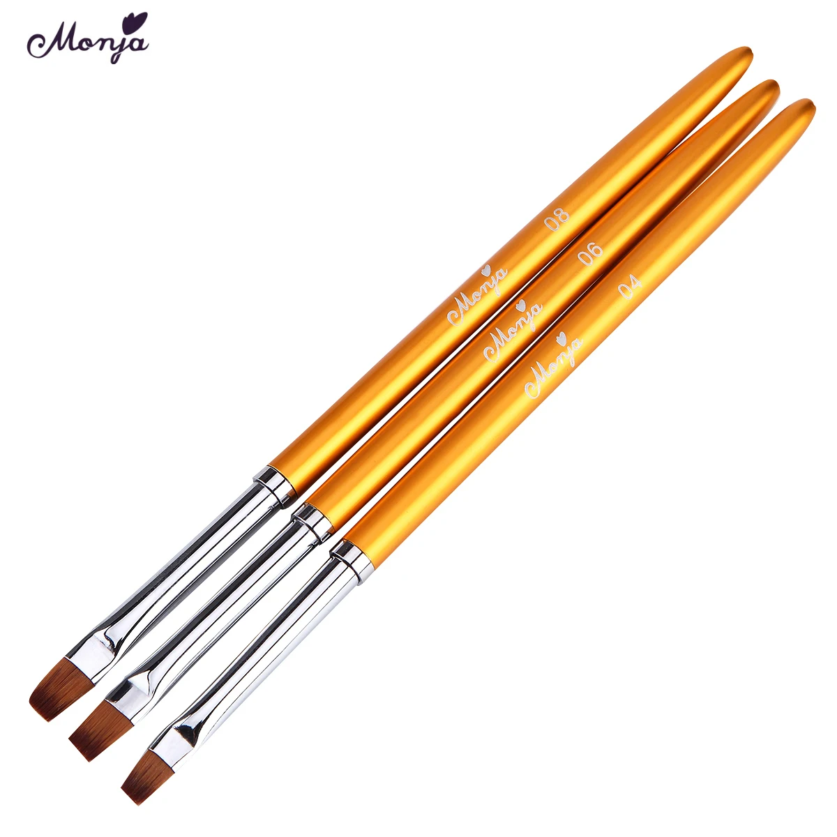 Набор кистей для наращивания ногтей Monja 3 шт./компл. акриловый гель с