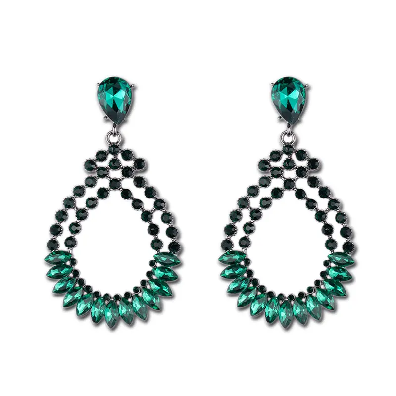 Винтажные полые серьги-капли воды 7 цветов камень кристалл Женские Ювелирные