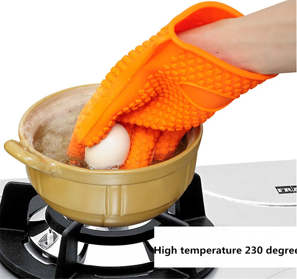 Барбекю инструменты 1 шт. термостойкие Прихватки барбекю перчатки силиконовые