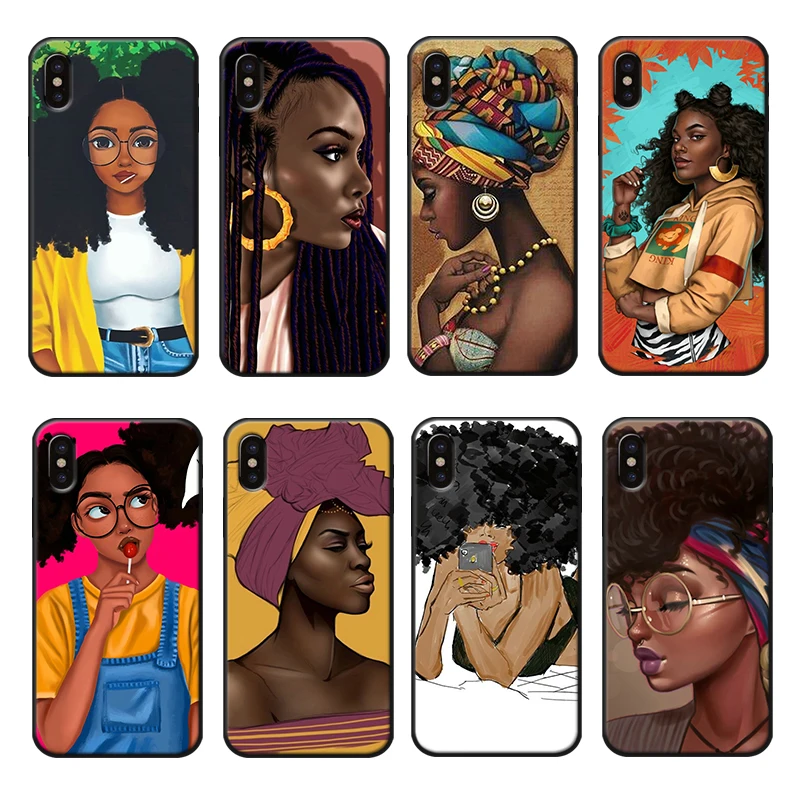 Чехол для телефона девочек в африканском стиле iphone7 8 Plus милый роскошный мягкий