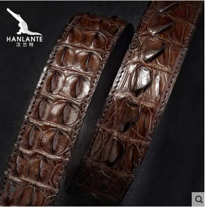 Мужской пояс из крокодиловой кожи hanlante мужской натуральной среднего возраста QQ |