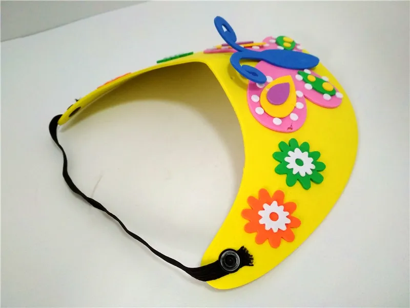 

Happyxuan 6pcs DIY Eva Hat Sun Cap Cartoon Animal Kids Art Craft Kits Handmade Creative Educational Kindergarten Toys for Girls