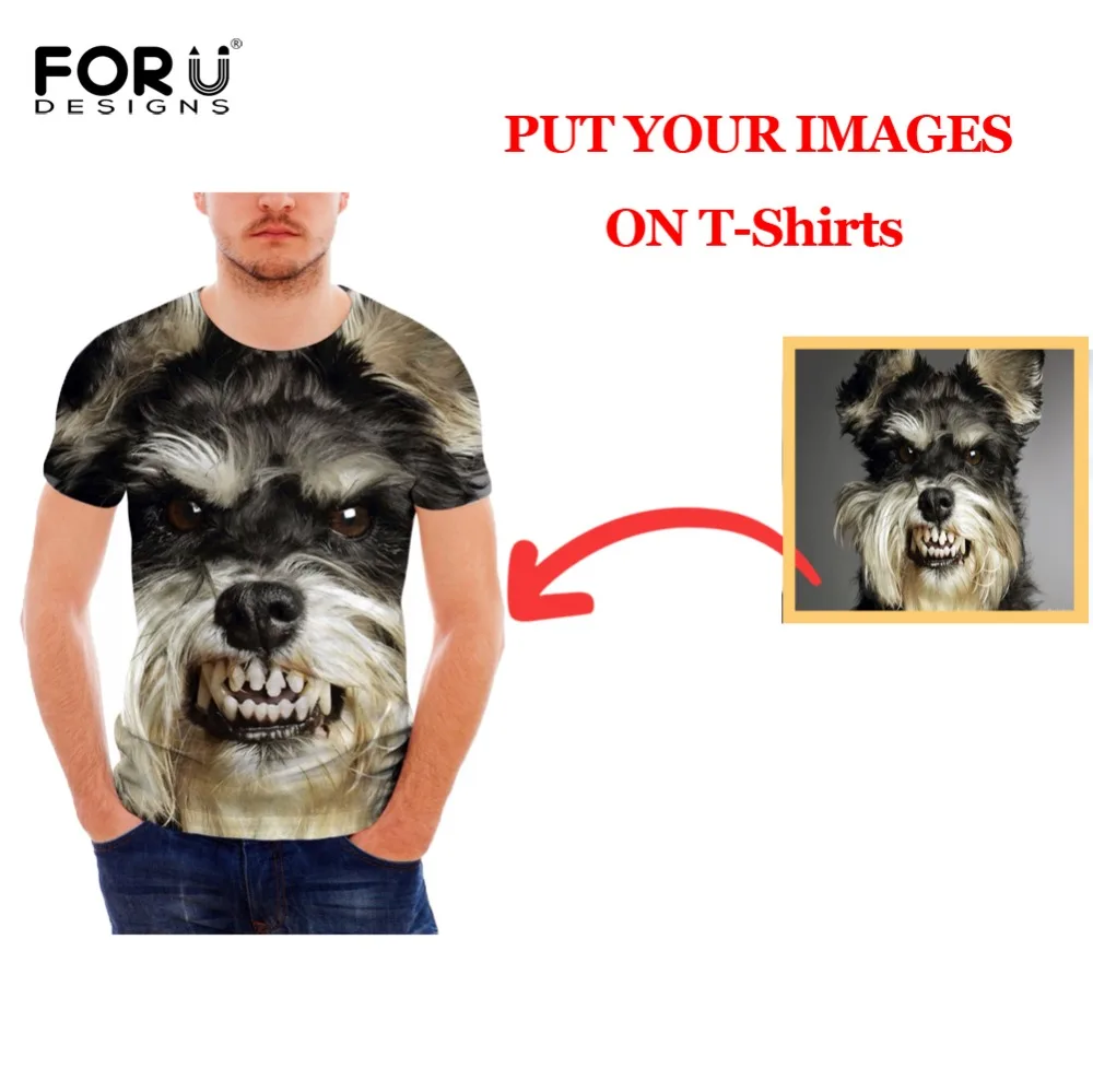 FORUDESIGNS/3D животного с изображением собаки ротвейлера печатных мужские футболки