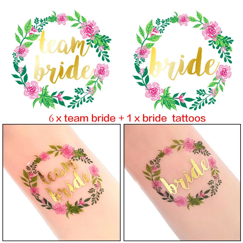 7 Wedding Tattoos 7 шт./лот, пояс для девичника, пояс для невесты, для свадьбы, для девичника, вечерние украшения, аксессуары, сувениры, короткая королева, Горячая мама - Цвет: 7 Wedding Tattoos