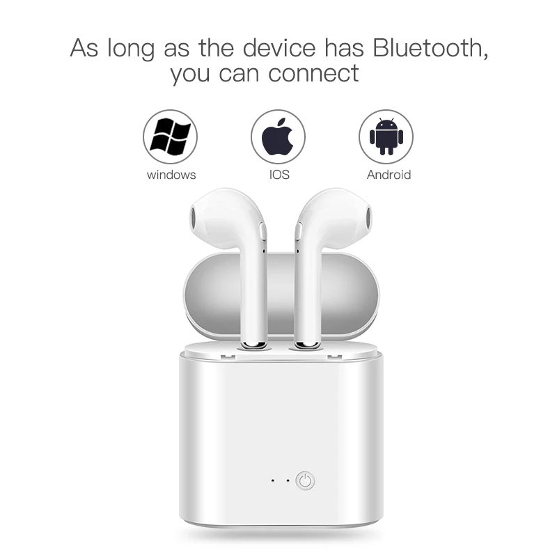 TWS i7S беспроводные наушники-вкладыши Bluetooth V5.0 гарнитура музыкальные наушники-вкладыши с зарядкой для iPhone Xiaomi всех смартфонов