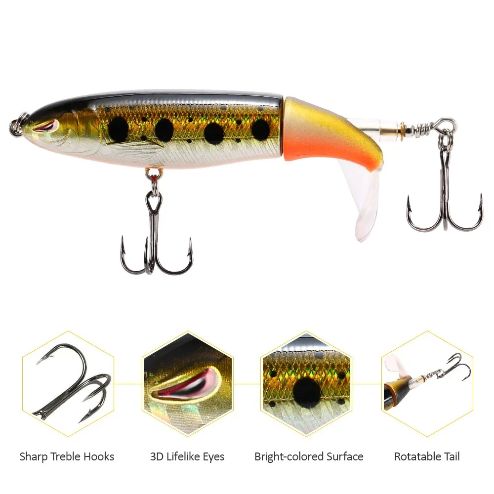 Lixada 4 дюйма 13 г Whopper Plopper искусственная водная рыболовная приманка вращающийся