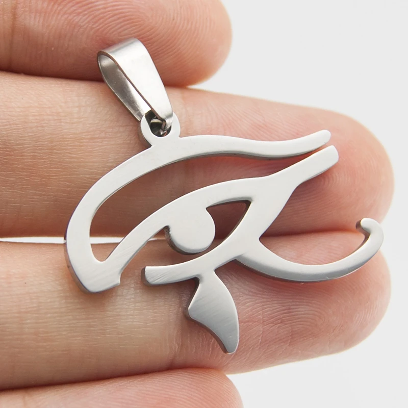 jewelry DIY Egypt Eye Of Horus Charm Pendant burnish polished stainless steel Metal Necklace 10pcs for men women wholesale price - купить по