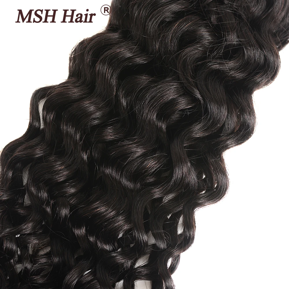 MSH волосы перуанские волна воды 4 пучка не Remy человеческие для наращивания