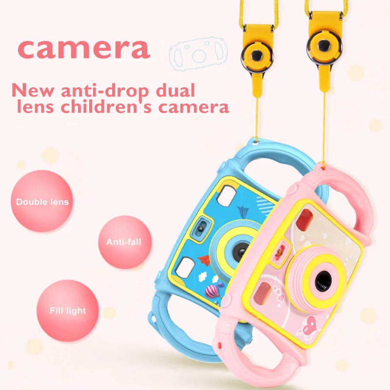 Children HD Mini Digital Camera Dual Lens Shockproof Handles Gift Video Photography HSJ-19 | Электроника