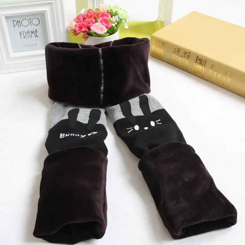 Леггинсы для девочек с мультяшным рисунком плотные теплые леггинсы эластичной