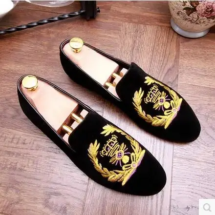 Горячая 2017 мужская кожа вышивка дышащий личность дуг обувь педали отдыха обуви