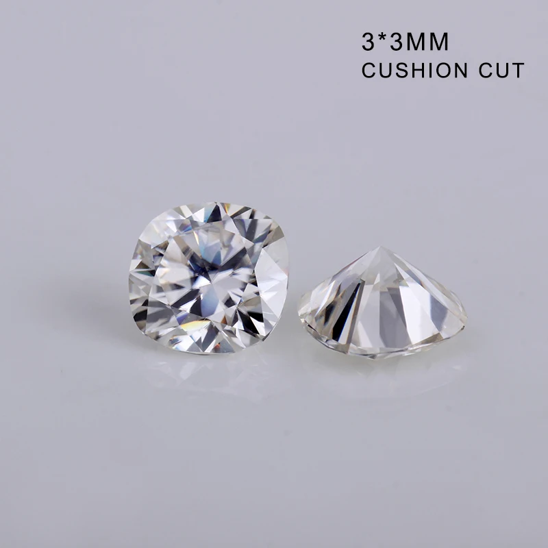 EF чистый белый цвет 3*3 мм Огранка подушки муассаниты камни для изготовления