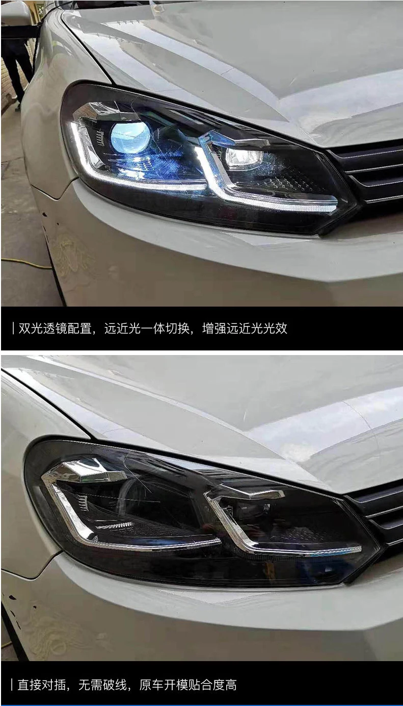 Автомобильные фары OUMIAO 2009-2013 для VW Golf 6 MK6, год налобный фонарь для Golf6 R20 Demon Eye style Bi Xenon объектив HID Hi Low