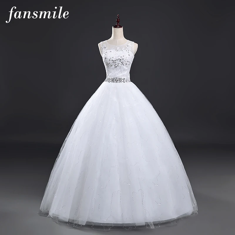 Fansmile винтажные Бальные Свадебные платья на шнуровке Vestidos кружевные свадебные платья размера плюс Robe de Mariage Sirene FSM-046F