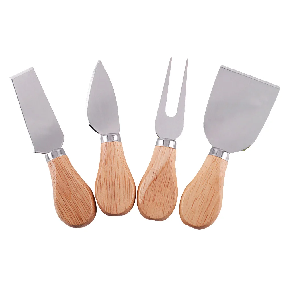 4 шт./компл. с деревянной ручкой нож для резки сыра вилка резак кухонные