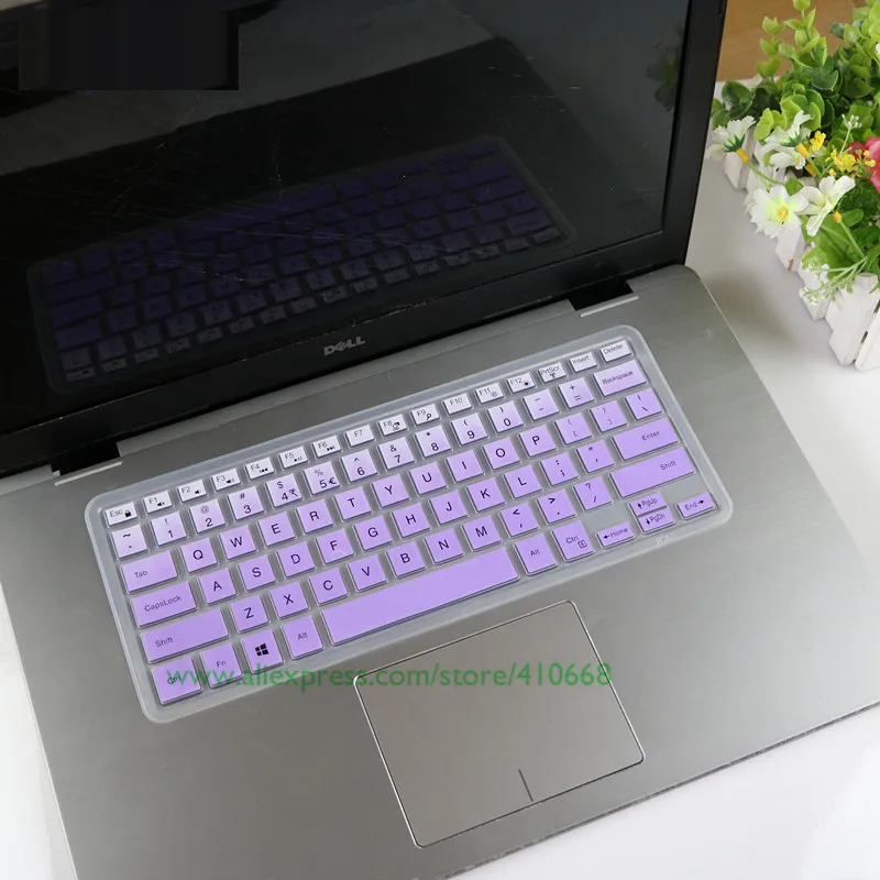 Gradualpurple Красочные Силиконовый чехол покрытие для клавиатуры протектор для Dell Inspiron 13 5000 13,3 дюймов i7370 i7373 5580 5482 3482 1" ноутбук - Цвет: Gradualpurple