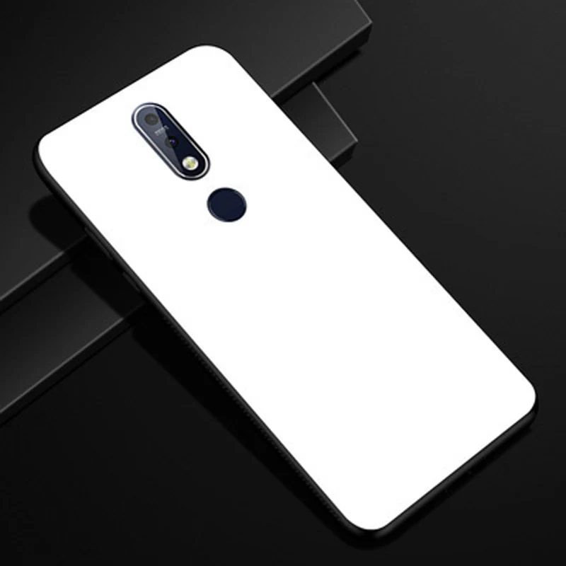 Coque для nokia 7,1 чехол градиентное закаленное стекло+ чехол с мягкими краями для nokia 7,1 dream glass чехол nokia 7,1 TA-1100 чехол s shell