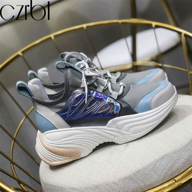 Czrbt/новинка сезона весна-осень 2019 женские модные кроссовки из натуральной кожи на