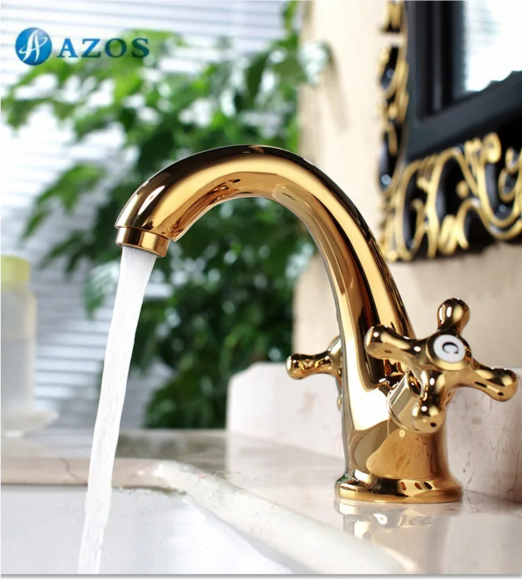 Смеситель для раковины в ванную комнату латунь золотистый цвет | Обустройство