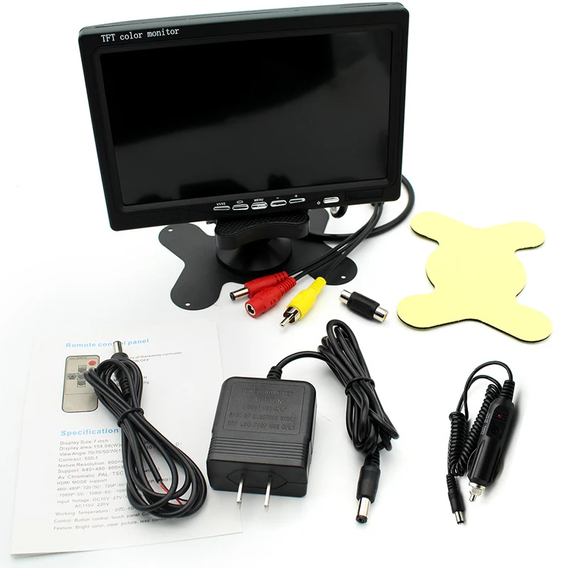 HD 800x480 7 дюймовый TFT ЖК экран автомобильный монитор для парковки с видеозаписью DVR