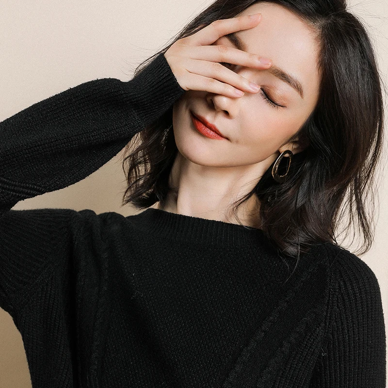 JVEII свитер с круглым вырезом Женский пуловер вязаный зимний женский осень 2018
