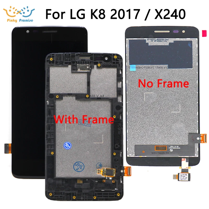 ЖК дисплей для LG K8 2017 X240 сенсорный экран дигитайзер с рамкой рамка Полная сборка